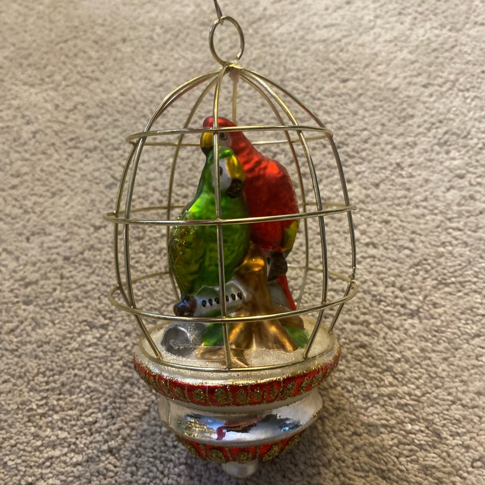 Dillard’s Trimmings Blown & Hand Painted Tropical Birds Hanging Ornament